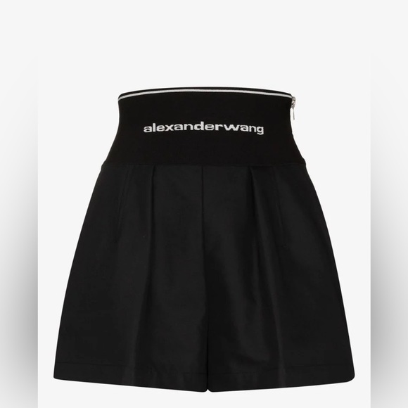 Alexander Wang Black Logo Waistband Shorts NWT - Picture 3 of 8